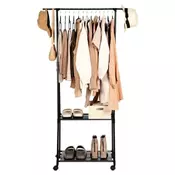 Vilde 568022 - Stalak za odecu sa dve police i 4 tockica 88 x 44 x 160 cm.
