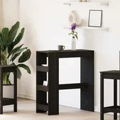 vidaXL Barska miza s stojali črn hrast 90x40x103,5 cm inženirski les