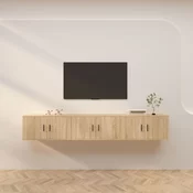 Greatstore Stenska TV omarica 3 kosi sonoma hrast 80x34,5x40 cm