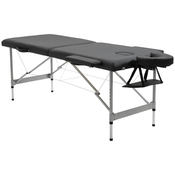 HOMCOM HOMCOM Prenosna in zložljiva masažna miza iz aluminija in PU z nastavljivo višino in oblazinjenim sedežem, 186x71x62-83 cm, črna, (20752993)