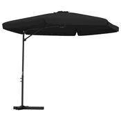 Vrtni suncobran s celicnim stupom 300 cm crni