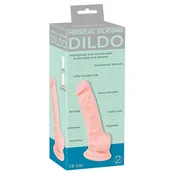 Medical - medicinski silikon dildo (18cm) - prirodni