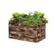 ATMOWOOD Lesena visoka greda 120 x 60 x 60 cm - ožgana