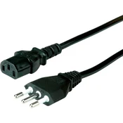 VALUE Napajalni kabel VALUE\, ravna IEC vtičnica\, Italija\, črna\, 1\,8 m Value 19.99.2072 tok priklučni konektor črna 1.80 m, (20414952)