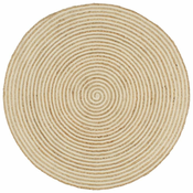 Rucno radeni tepih od jute sa spiralnim uzorkom bijeli 90 cm