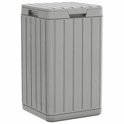 Vidaxl Zunanji koš za smeti siv 38x38x65 cm PP