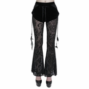 Ženske hlače DEVIL FASHION - Gothic Drawstring Mesh Splice Flared - EPT012