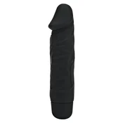 Seven Creations Črn naravni silikonski vibrator za penis - Silicone Classic