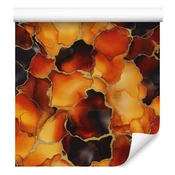 Tapeta s črnilom zlata, oranžna, bordo in rdeča 50x1000 cm