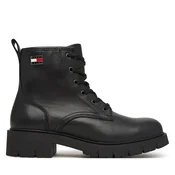 Pohodni čevlji Tommy Jeans Tjw Cleated Lace Up Boots EN0EN03104 Črna