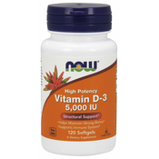 Vitamin D3 NOW, 125 µg / 5000 IU (120 mekih kapsula)