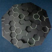 IRIS GAMER 3D ŠESTOKUT 118x118 cm, debljine 2 mm, kvadratni podni zaštitnik za stolice s heksagonalnim uzorkom MAT 3D 120 HEX
