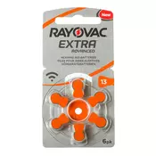 Extra Rayovac A13 - PR48, 6x, Cink-Zračna baterija za slušne aparate