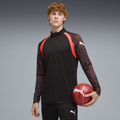 PUMA individualFINAL Quarter-Zip Football Top Men, Clothing, Black/Mint Jelly/Glowing Red, M