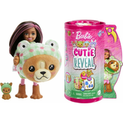 Mattel Barbie CUTIE REVEAL CHELSEA V KOSTUMU - PES V ZELENEM KOSTUMU Žabe
