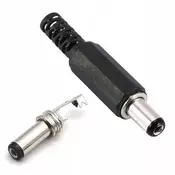 OEM DC Priključek 5.5/2.1 Mm – Ženski, za Spajkanje na Kabel | Kovinski, Dolžina 9 Mm, 1,56 G