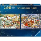 Ravensburger puzzle (slagalice) - 2x500pcs Božicna kolekcija RA12000040