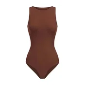 cfab Oblikovanje postave Crew Neck Bodysuit String rjava