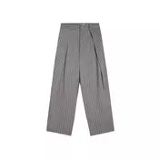 Bershka Hlače z naborki  siva / bela