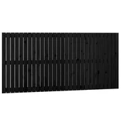 Vidaxl Stensko posteljno vzglavje črno 185x3x90 cm trdna borovina