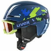 UVEX Viti Set Junior Blue Puzzle 46-50 cm Smučarska čelada