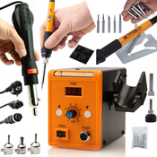 Rosfix ROSFIX POSTAJA ZA SPAJKANJE Z VROČIM ZRAKOM ROSFIX 858D+SET 8V1 NATANČNI SPAJKALNIK S POTENCIOMETROM ROSFIX ORANGE PITBULL OP60W ELECTRIC S SERIES, (21739258)
