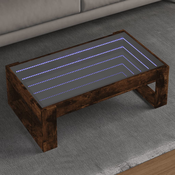 Stolic s beskonacnim LED svjetlima boja hrasta 90x53x30 cm