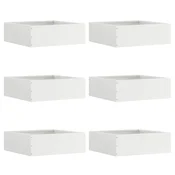 Vidaxl Robovi trave 6 szt. Bela 40 x 40 x 13 cm Jeklo