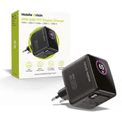 INNA CARREGADOR MOBILE ORIGIN 65W GAN DISPLAY PARA USB-C COM CABO AUTOENROLÁVEL 65W USB-A
