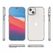 HURTEL Silikonski ovitek za iPhone 14 Plus z okvirjem, svetlo roza