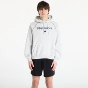 Mikina New Balance Linear Graphic Fleece Hoodie Ash Heather XL