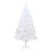 Greatstore Umetna novoletna jelka z debelimi vejami bela 180 cm PVC