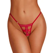 Obsessive Shiny Obsession Crotchless Thong Red L/XL