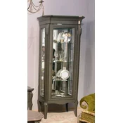 Casa Padrino luxury baroque display cabinet gray - Magnificent solid wood showcase with glass door and glass shelves - Handmade baroque furniture - Noble & Magnificent