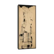 Canvas Slika na platnu Standing Girl, Egon Schiele, Sa ramom, 50 x 125 cm, Crni