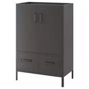 IDASEN Ormaric s vratima i fiokama, tamnosiva, 80x47x119 cm