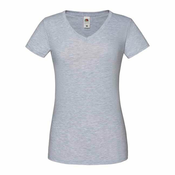 Iconic Vneck Fruit of the Loom Womens Grey T-shirt