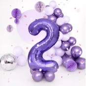 Rojstnodnevni balon številka 2, vijoličen, 100 cm