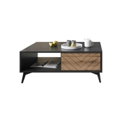 Klub sto DIAMOND 40x104 cm crna/hrast evoke