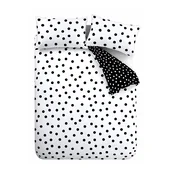 Črno-bela enojna posteljnina 135x200 cm Polka Dot – Catherine Lansfield