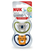 Nuk tolažilna duda Space nočna, vel. 3 (18-36 mes), sort, 2 kosa 10739658