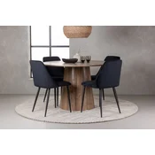Venture Design Jedilna miza in stol Lanzo Night, miza 120x75 cm, stol 56x87x49 cm, črna