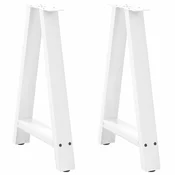 Vidaxl Noge za jedilno mizo v obliki črke A, 2 kosa, bele barve, 60 x (72-73) cm, jeklo