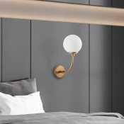 Opviq Zidna lampa Sferis-15030, 15x26x35cm, IP20, Zlatno-bela boje