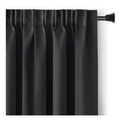 Črna zatemnitvena izolacijska zavesa 140x270 cm Pleat – Restilo