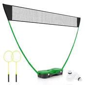 Stojalo za badminton mrežo, prenosna igra za badminton z loparji, komplet za badminton, zelene barve