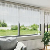 Cipkasta zavjesa sa zavjesama Bijelo 750 x 100 cm Poliester