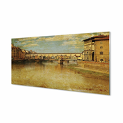 tulup.si Slika na akrilnem steklu Italija river mostovi stavbe 100x50 cm 4 obešalnika