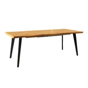 Miza Detroit 584 (Hrast) Črna, Hrast, 76x90x150cm, Podaljšanje, MDF plošča, Kovina