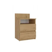 Topeshop M1 MALWA NOČNA OMARICA ARTISAN OAK KOMODA Z 2 PREDALOMA NOČNA OMARICA